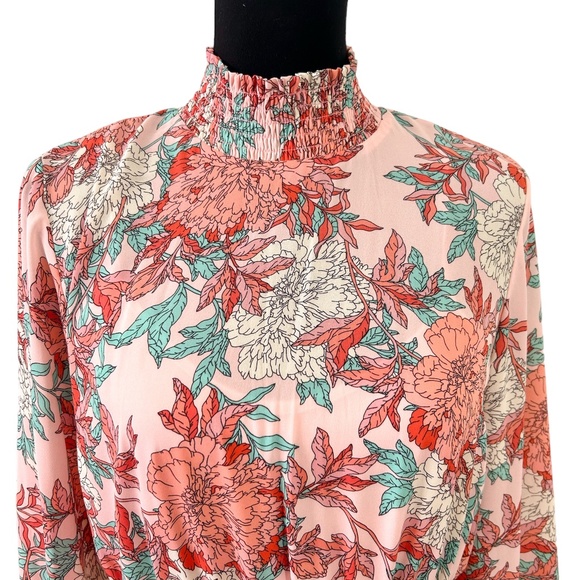 Nanette Lepore Peach & Minto Long-Sleeve Midi Dress - Picture 4 of 6